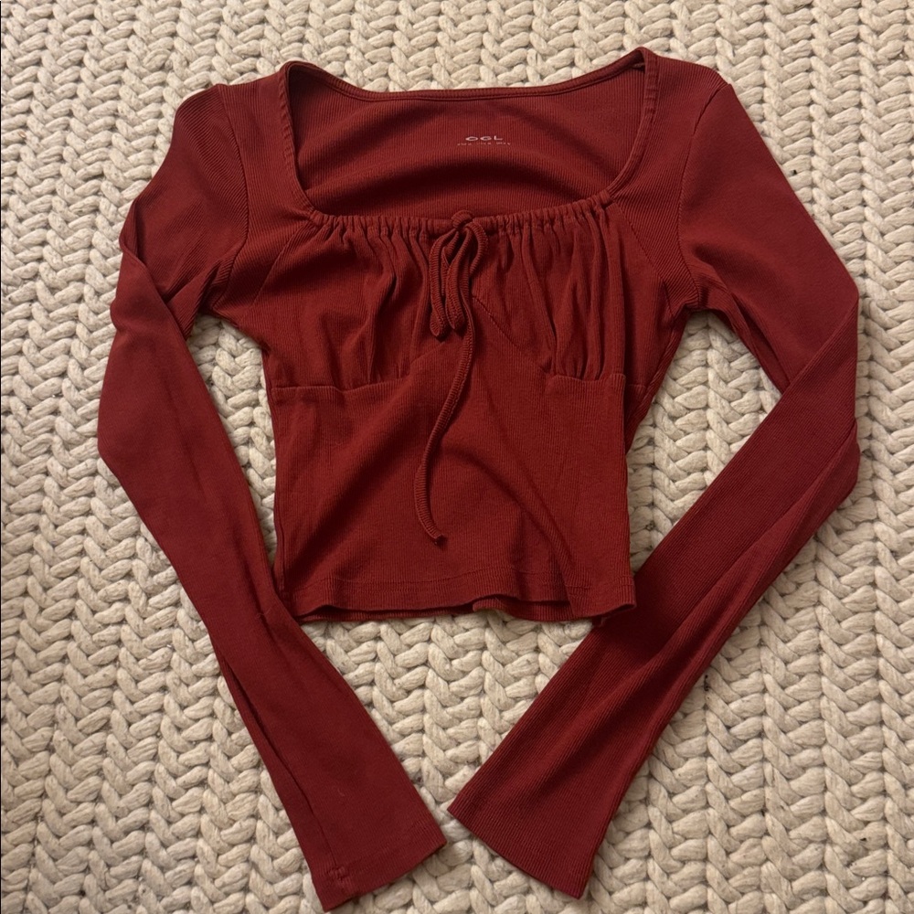 OGL Terracotta Long Sleeve crop top
